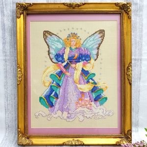 Cross Stitch Dream Fairy Princess - Framed Needlepoint Art Godmother